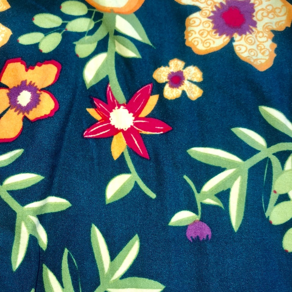 NWOT LulaRoe Floral Leggings - Picture 2 of 5